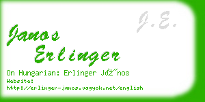 janos erlinger business card